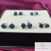 Raw Neon Apatite Earrings, Electroplated Earrings, Rough Gemstone Earring, Silver Plated Stud, Apatite Stud Earrings, Bohemian Stud Earrings